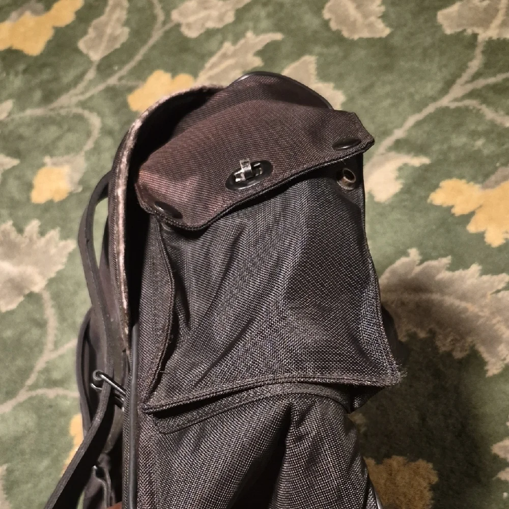 Harley-Davidson Black Canvas Messenger Bag with Leather Straps
